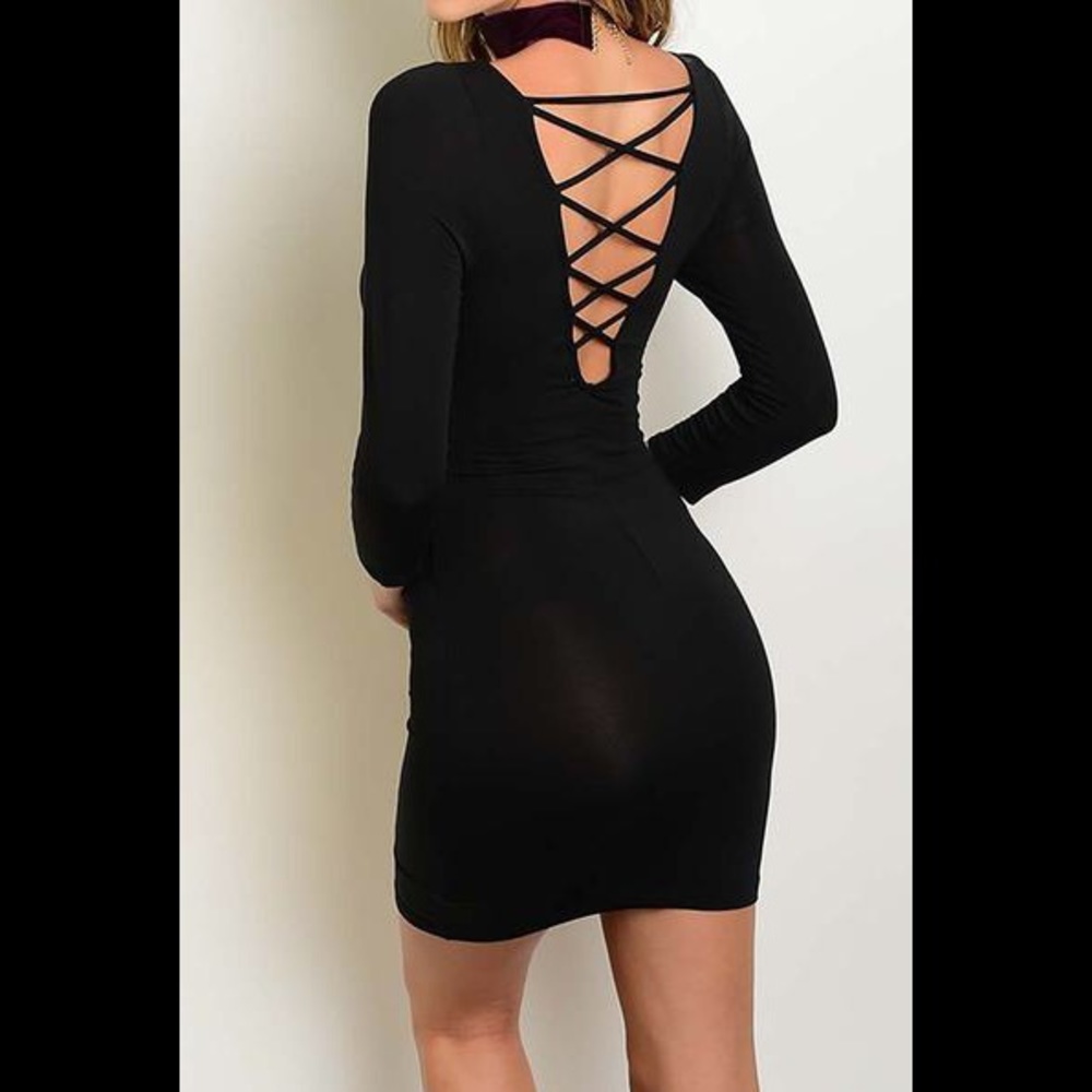 OPEN BACK BODYCON DRESS